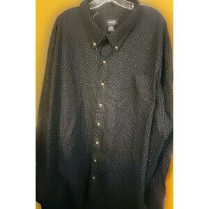 Harbor Bay Men's Long-sleeve Button-Up Shirt Black/Blue 5xl New Cr60 Excellent